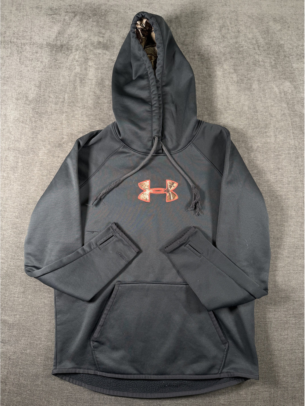 Under Armour ColdGear Black Hoodie with Camo Logo Small